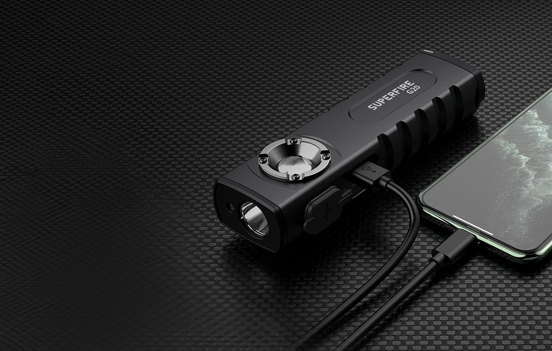Latarka Superfire G20 470 lm | 5W | 2 źródła światła | powerbank | magnes - obrazek 4